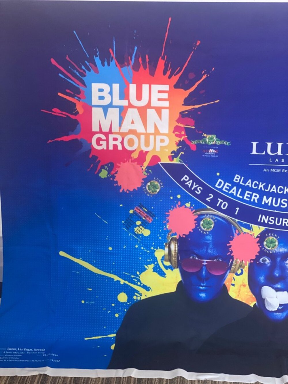 Luxor Las Vegas Blue Man Group Blackjack Felt Tablecloth - Unused RARE Unique - Picture 16 of 16